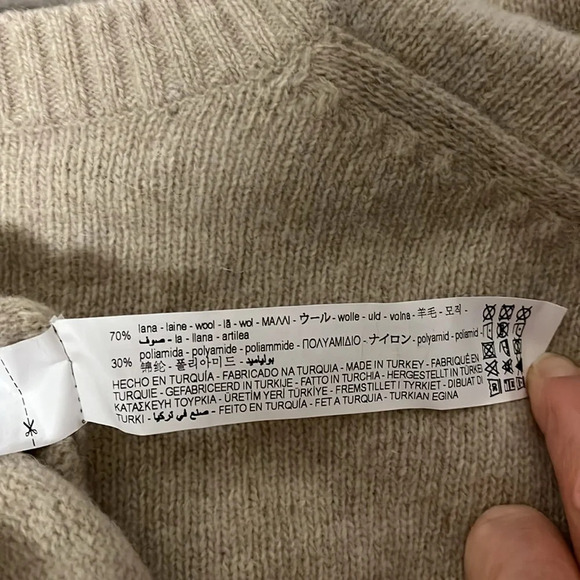 ZARA NWOT Men’s Wool Blend Crew Neck Sweater, Size L - Picture 9 of 10